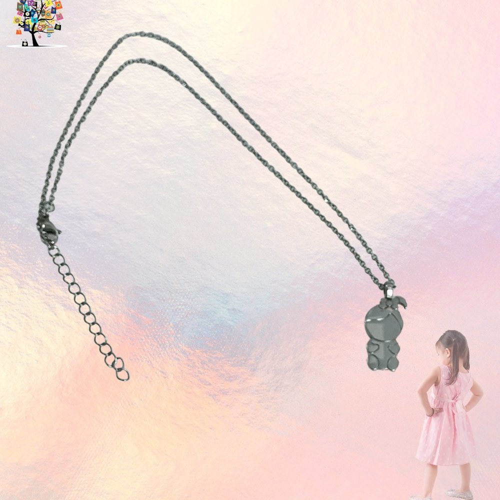 Stainless Steel Necklace Girl w/Pony Tail - Picture 2 of 4
